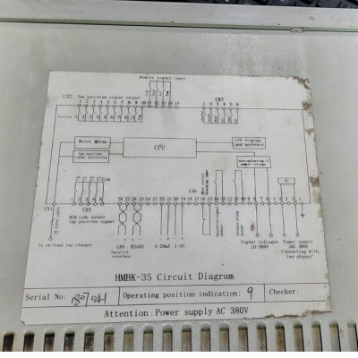 Musktool-HMBK-35 OLTC(On Load Tap Changing) Controller,automatic voltage regulator