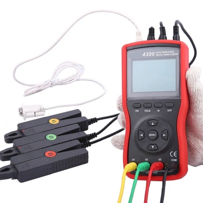 Musktool-ETCR4300 Special power cable wire three-phase digital phase voltmeter AC 0.00V-600V,AC0mA-20.0A/0.0W-12kW