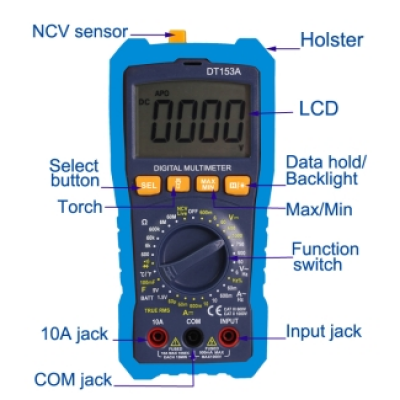 描述文字 Xtester-DT153A,DT153B True RMS Digital Smart Multimeter