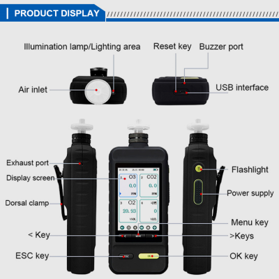 Musktool-SKZ1050E portable 4 in one automatic ammonia nh3 flue gas multi analyzer gas detector for measuring flue gases