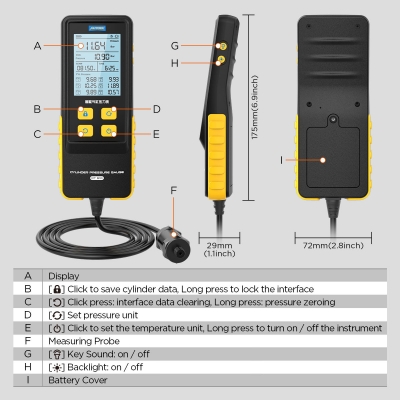 Xtester-PT610 Intelligent Cylinder Pressure Gauge Cylinder Tester Auto Test Tool