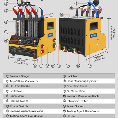 Xtester-CT160 Fuel Injector Cleaner And Tester Auto diagnostic Tool Injector Cleaner Machine 220V 110V