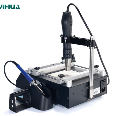 Musktool- 853AAA+ Multi functional preheat station soldering iron desoldering hot air gun soldering rework station