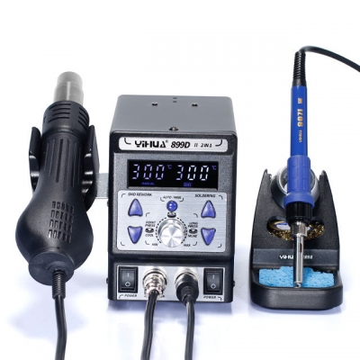 Musktool- 899D II professional LED digital soldering iron hot air gun SMD soldering rework station