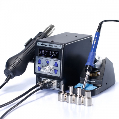 Musktool- 899D II professional LED digital soldering iron hot air gun SMD soldering rework station