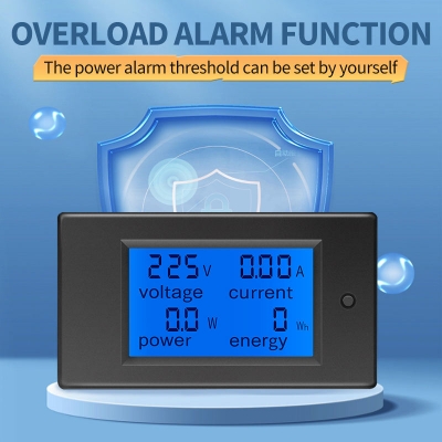 Musktool- PZEM-061-VH AC 6in1 220V 100A Digital Ampermeter Electric Power Meter Single Phase Energy Meter Voltmeter Ammeter Wattmeter