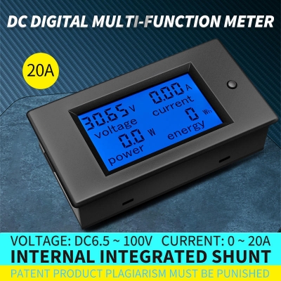 Musktool-PZEM-031 6.5-100V 20A 4in1 LCD Voltage Current Power Energy DC Digital Voltmeter Ammeter