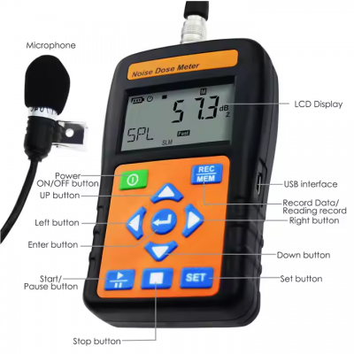 musktool-Tenmars ST-130 Noise Dose Meter Sound Level Meter with Data Logger Measurement Range 30dB to 140dB (A)