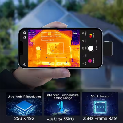 Musktool-HT-203 Android Smartphone Use Thermographic Vision IR Red Imaging Heat Cell Phone Infrared Thermal Camera for Mobile