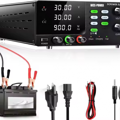 Musktoo-NICE-POWER 30V 30A 900W High Power Bench Power Supply Battery Charging OCP Reverse Charging protection Storage Memory R-SPS3030C