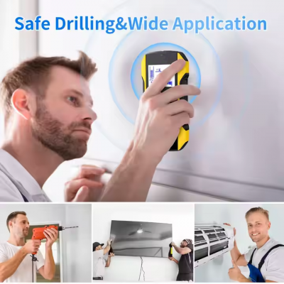 Musktool-WD-01 Metal Detector Wall Scanner with Newly Designed Positioning Hole for AC Live Cable Wires Metal Wood Stud Find