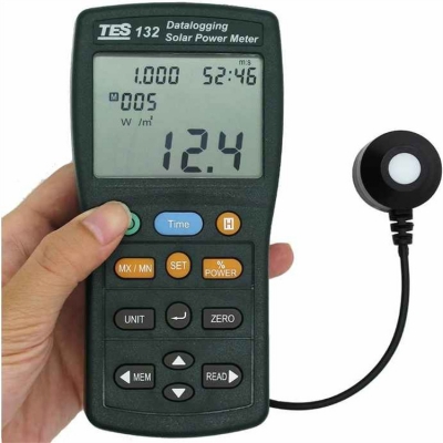 Xtester-Handheld Solar Power Meter Tester TES-132 400-1Knm Range 2000W/m2 & 634Btu/(ft2h) Data Logger SD Card 2G USB TES132