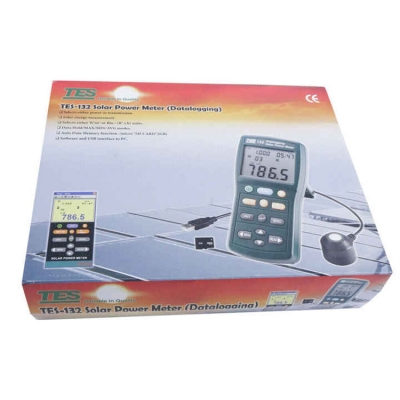 Xtester-Handheld Solar Power Meter Tester TES-132 400-1Knm Range 2000W/m2 & 634Btu/(ft2h) Data Logger SD Card 2G USB TES132