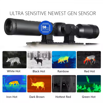 Musktool-TGS445-50mm Lens Thermal Imaging Scope for Hunting 384-288 Thermal Night Vision Scope Sight for Hunting with Video Rec PIP WiFi