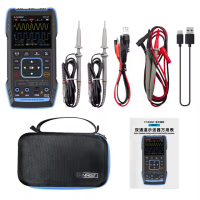 Musktool-2C53T 2pcs 10X Probe 3 In1 50Mhz 250Msa/s Two Channel Digital Oscilloscope with signal Generator and Digital Multimeter