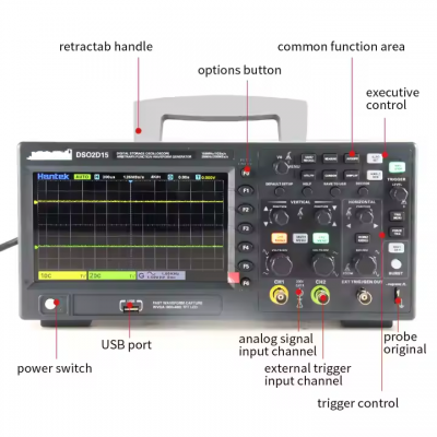 Msktool-DSO2C10 DSO2D10 DSO2C15 DSO2D15 Digital Storage Oscilloscope 100MHz/150MHz Dual Channel USB Portable Multimeter Tester