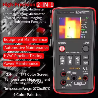 Musktool-ZT-R01 Portable HD Infrared Thermal Imager and Digital Multimeter 2-in-1 Push-Button Oscilloscope for Electricians