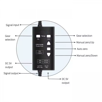 Musktool_CP2100A CP2100B Digital Oscilloscope AC DC Circuit Tester with Power Probe and 800KHz/2.5MHz Oscilloscope Probes Set