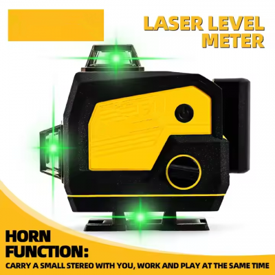 Musktool-DW080-Dewalt Bluetooth Audio 16 Lines 360° Laser Level Meter Green Laser Automatic Self-Leveling Tool Horn Function for DIY Grading