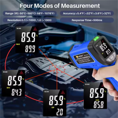 Musktool-XE-817H Multifunction Infrared Thermometer K-Type Surface Temperature 2-1 Cooking Pizza Oven Grill Laser Testing Plastic
