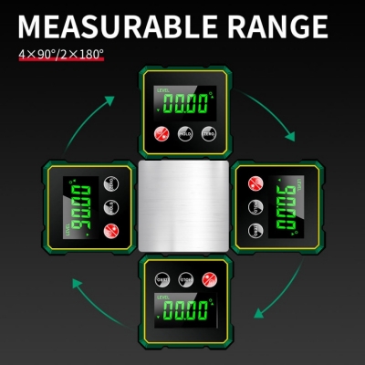Musktool- JC-100-4 Multifunction Measurable Angles and Slopes, Digital Level, Box Angle Detector, Slope Gauge, Cube Protractor, Inclinometer, Inclination Ruler