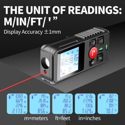Musktool- DC1-120 Digital Laser Infrared Rangefinder with 1.8 Inch LCD Display for Distance Area Volume and Pythagorean