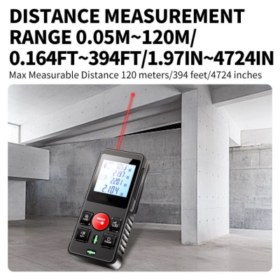 Musktool- DC1-120 Digital Laser Infrared Rangefinder with 1.8 Inch LCD Display for Distance Area Volume and Pythagorean