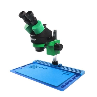 Musktool- RL-M5T-004N Trinocular Stereo Microscope + RL-033D Light Source + 0.5ctv Adapter + MC1 4k HD Camera for Cell Phone Printed Circuit Board Repairs