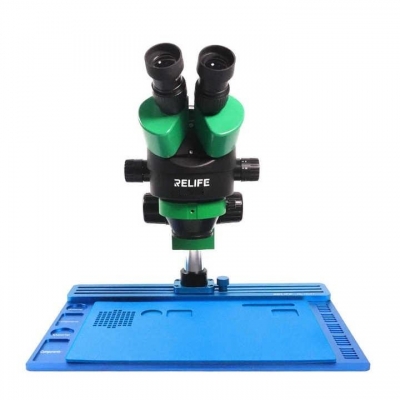Musktool- RL-M5T-004N Trinocular Stereo Microscope + RL-033D Light Source + 0.5ctv Adapter + MC1 4k HD Camera for Cell Phone Printed Circuit Board Repairs