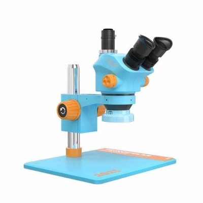 Musktool- RL-M5T-B11 Trinocular Stereo Microscope a+ RL-033D Light Source + 0.5ctv Adapter + MC1 4k HD Camera for Cell Phone Printed Circuit Board Repairs