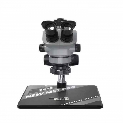 Musktool- RL-M5T Pro-B11 Trinocular Stereo Microscope a+ RL-033D Light Source + 0.5ctv Adapter + MC1 4k HD Camera for Cell Phone Printed Circuit Board Repairs