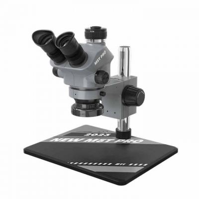 Musktool- RL-M5T Pro-B11 Trinocular Stereo Microscope a+ RL-033D Light Source + 0.5ctv Adapter + MC1 4k HD Camera for Cell Phone Printed Circuit Board Repairs