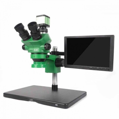 Musktool- RL-M5T-B3 Trinocular Stereo Microscope + RL-033D Light Source + 0.5ctv Adapter + MC1 4k HD Camera for Cell Phone Printed Circuit Board Repairs