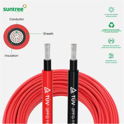 Musktool-pv-4mm-suntree wire cable PV1-F Type 5 tinned copper soft conductor 1000V 1200V pv wire cables pcable power