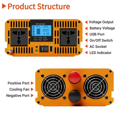 Musktool-Convertidor Conversor 12V a 220V Power Inverter Pure Sine Inverter Generator Convertisseurs 7000w 5000w 4000w 3000w 6000w