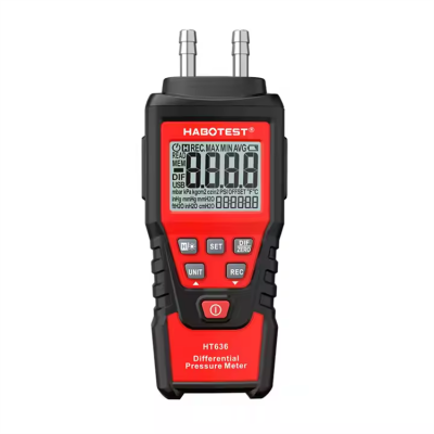 Musktool-HABOTEST HT636 Digital Pressure Gauge Manometer Air Pressure Meter Differential Pressure Gauge Air Precision Kit Detector Meter