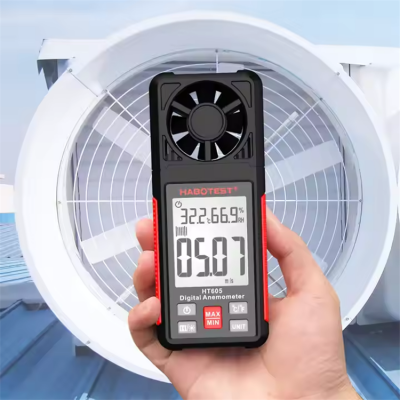 Musktool-HABOTEST HT605 Portable Digital Anemometer for Sale with Measuring Air Speed Velocity Temperature Humidity Instruments Wireless