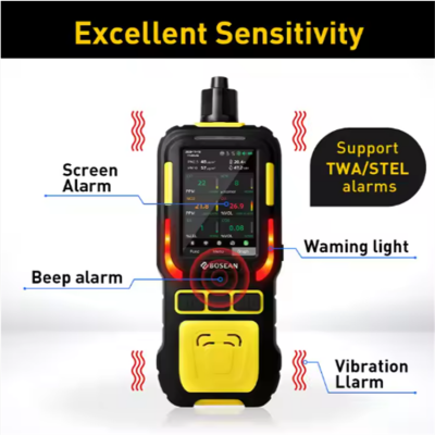 Musktool-k-600m1-For Bosean Portable 6-in-1 Gas Analyzer Detector Handheld NH3 and Methane Leak Detector with Pipe Pump for Ammonia Detection