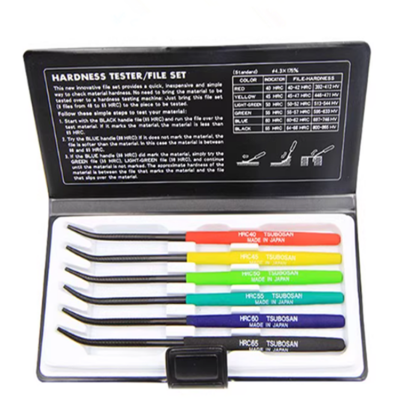 Musktool-Japanese Tsubosan Hardness Testing File, Hardness Detection File, HRC 40 - 65 degrees, 6 - piece set